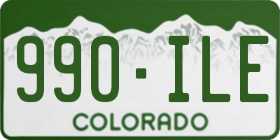 CO license plate 990ILE