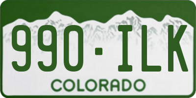 CO license plate 990ILK