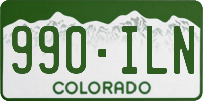 CO license plate 990ILN