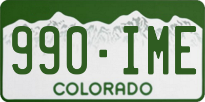 CO license plate 990IME