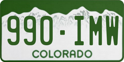 CO license plate 990IMW