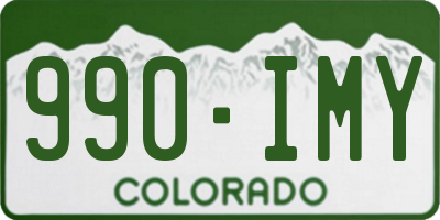 CO license plate 990IMY