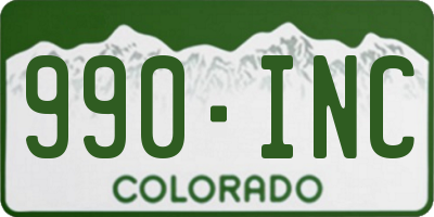 CO license plate 990INC