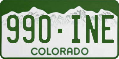 CO license plate 990INE