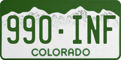 CO license plate 990INF