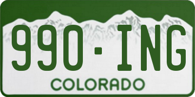 CO license plate 990ING