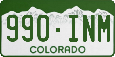 CO license plate 990INM