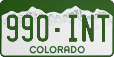 CO license plate 990INT