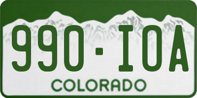 CO license plate 990IOA