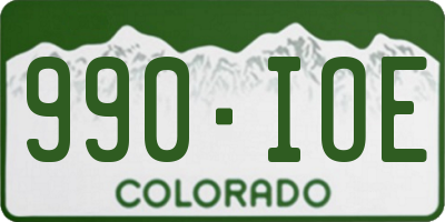 CO license plate 990IOE