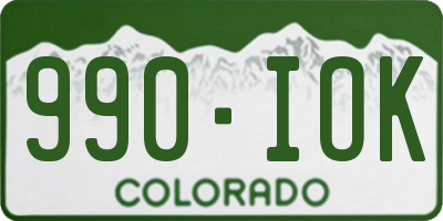CO license plate 990IOK