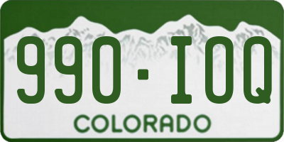 CO license plate 990IOQ