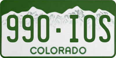 CO license plate 990IOS