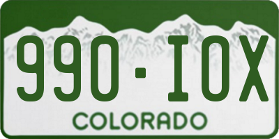 CO license plate 990IOX