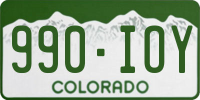 CO license plate 990IOY
