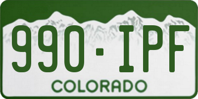 CO license plate 990IPF