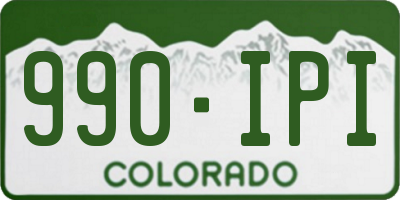 CO license plate 990IPI
