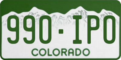 CO license plate 990IPO