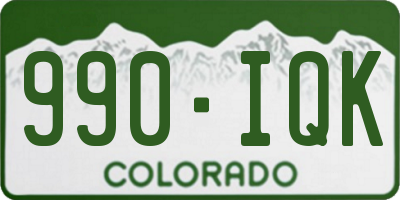 CO license plate 990IQK