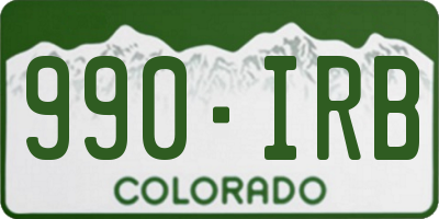 CO license plate 990IRB