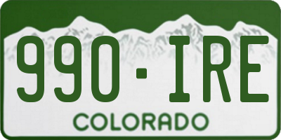 CO license plate 990IRE