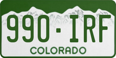 CO license plate 990IRF