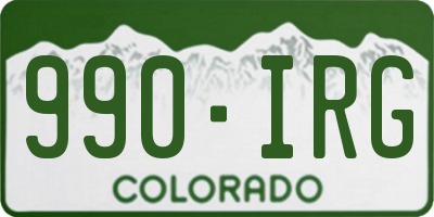 CO license plate 990IRG