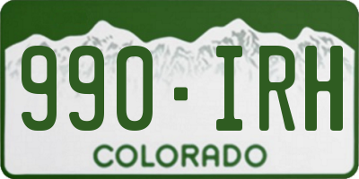 CO license plate 990IRH