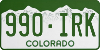 CO license plate 990IRK