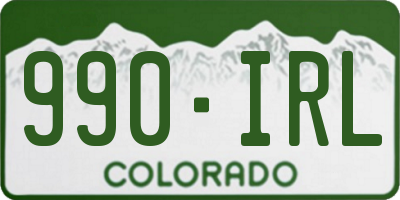 CO license plate 990IRL