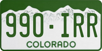 CO license plate 990IRR