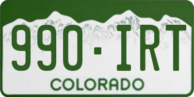 CO license plate 990IRT