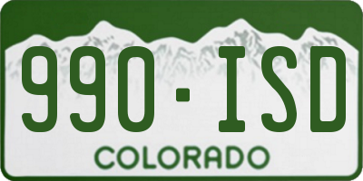 CO license plate 990ISD
