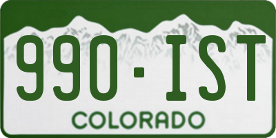 CO license plate 990IST