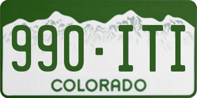 CO license plate 990ITI