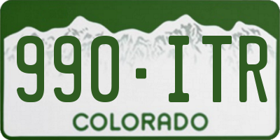 CO license plate 990ITR