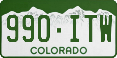 CO license plate 990ITW