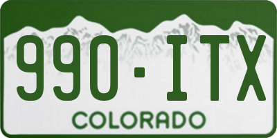 CO license plate 990ITX