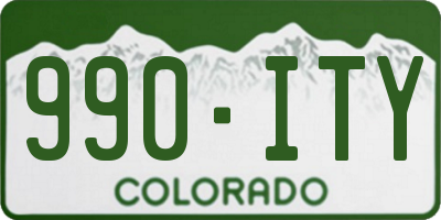 CO license plate 990ITY
