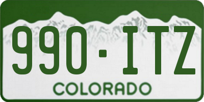 CO license plate 990ITZ
