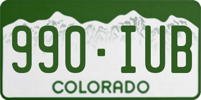 CO license plate 990IUB