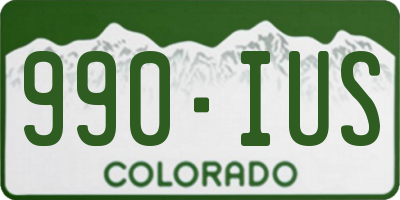 CO license plate 990IUS