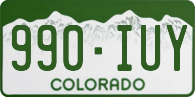 CO license plate 990IUY