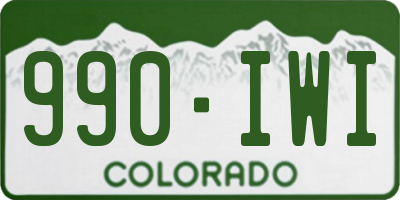 CO license plate 990IWI