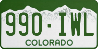 CO license plate 990IWL