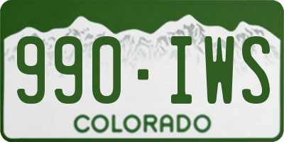 CO license plate 990IWS