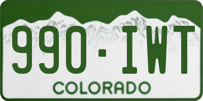 CO license plate 990IWT