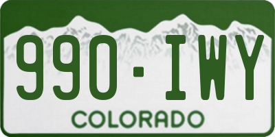 CO license plate 990IWY
