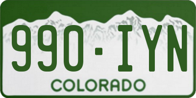 CO license plate 990IYN