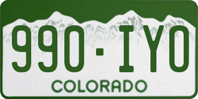 CO license plate 990IYO